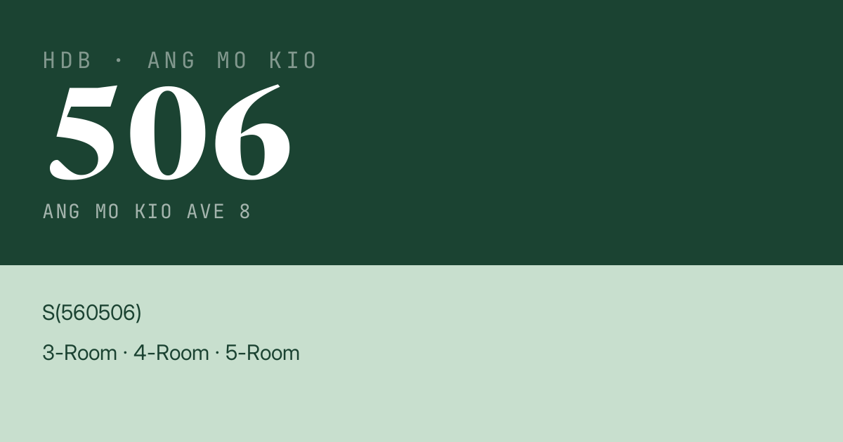 Blk 506 Ang Mo Kio Ave 8 HDB Resale | Price, Transactions & Rental Data