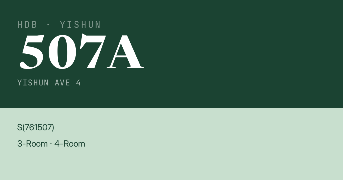 Blk 507A Yishun Ave 4 HDB Resale | Price, Transactions & Rental Data