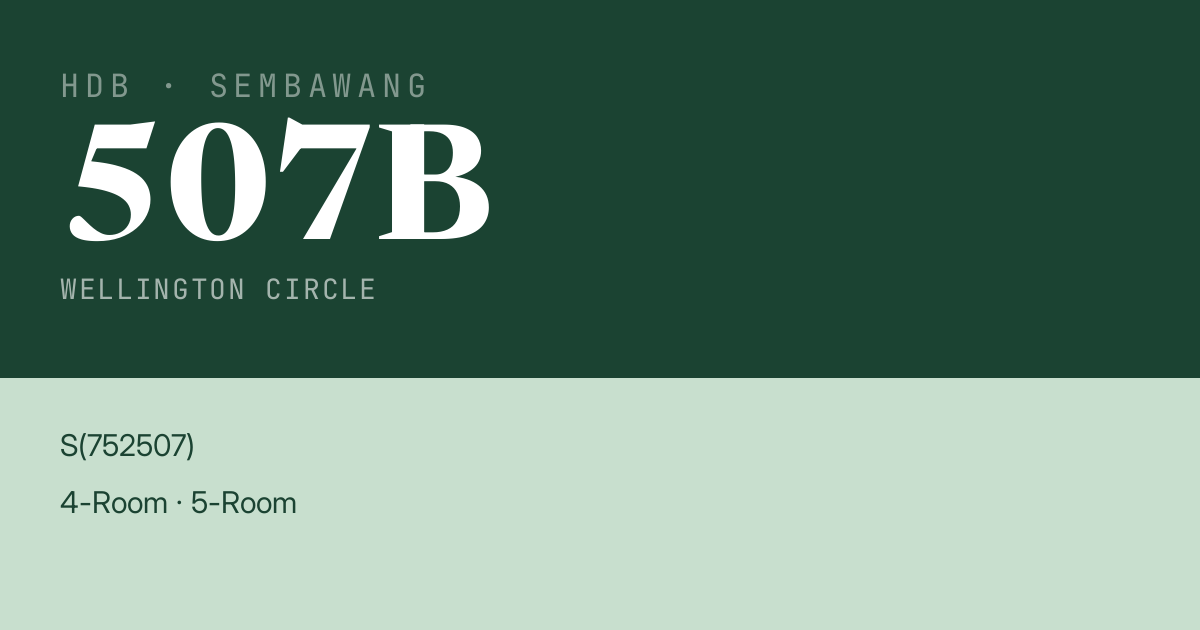 Blk 507B Wellington Circle HDB Resale | Price, Transactions & Rental Data