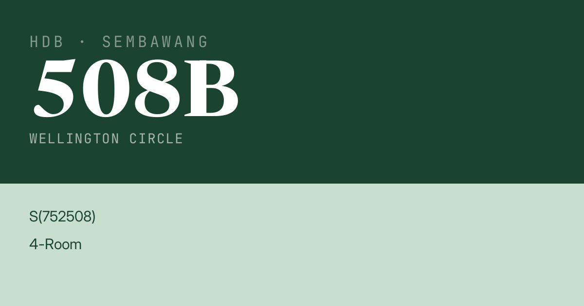 Blk 508B Wellington Circle HDB Resale | Price, Transactions & Rental Data