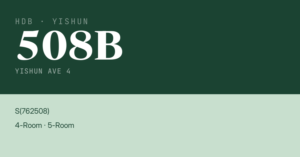 Blk 508B Yishun Ave 4 HDB Resale | Price, Transactions & Rental Data