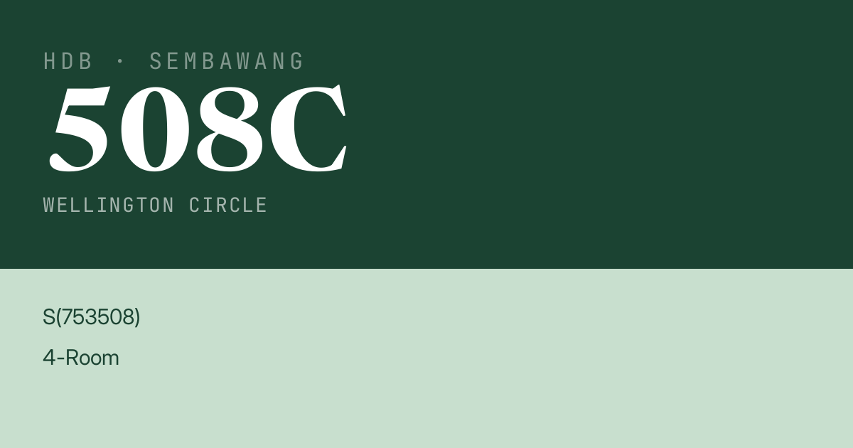 Blk 508C Wellington Circle HDB Resale | Price, Transactions & Rental Data