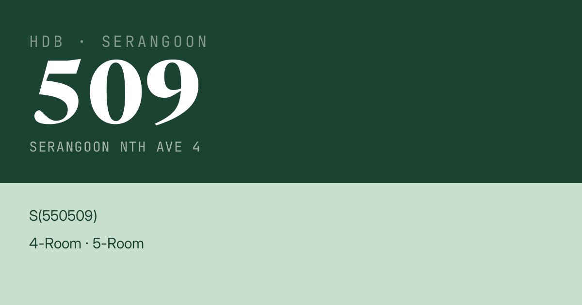Blk 509 Serangoon Nth Ave 4 HDB Resale | Price, Transactions & Rental Data