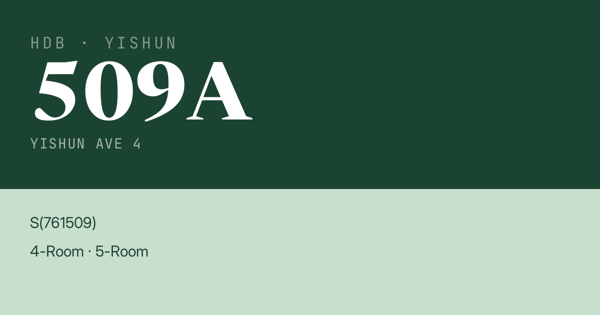 Blk 509A Yishun Ave 4 HDB Resale | Price, Transactions & Rental Data