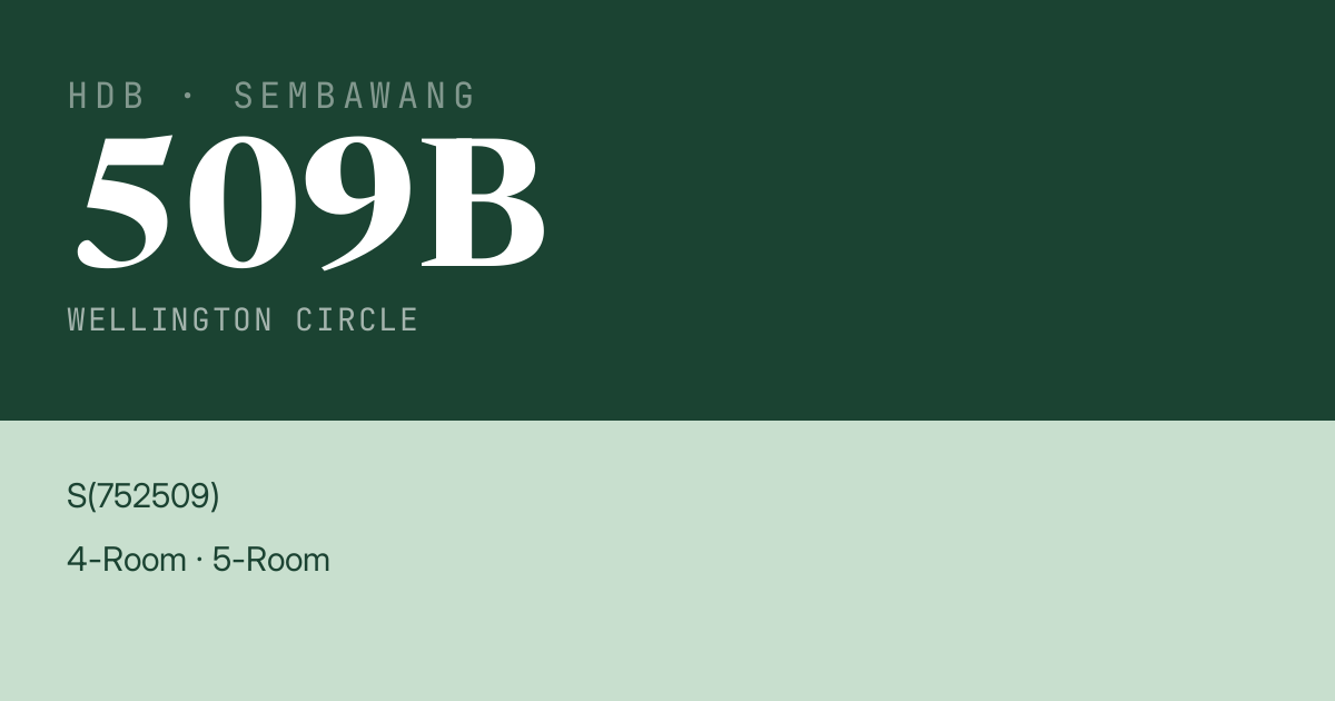Blk 509B Wellington Circle HDB Resale | Price, Transactions & Rental Data