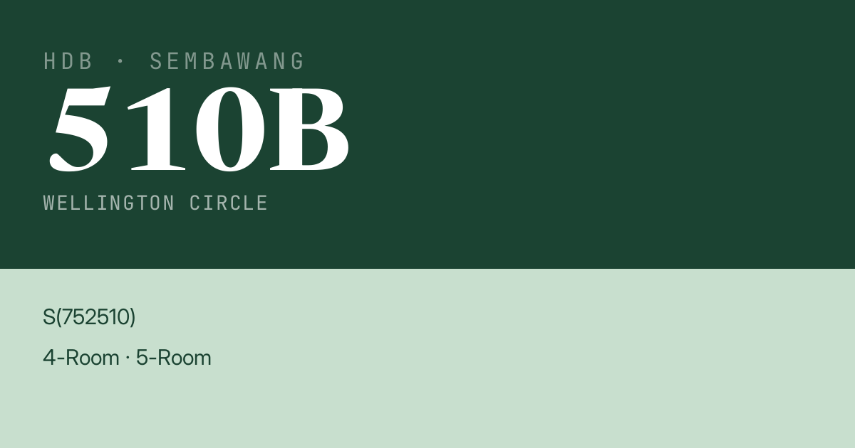 Blk 510B Wellington Circle HDB Resale | Price, Transactions & Rental Data