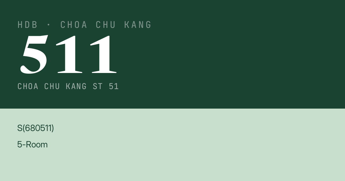 Blk 511 Choa Chu Kang St 51 HDB Resale | Price, Transactions & Rental Data