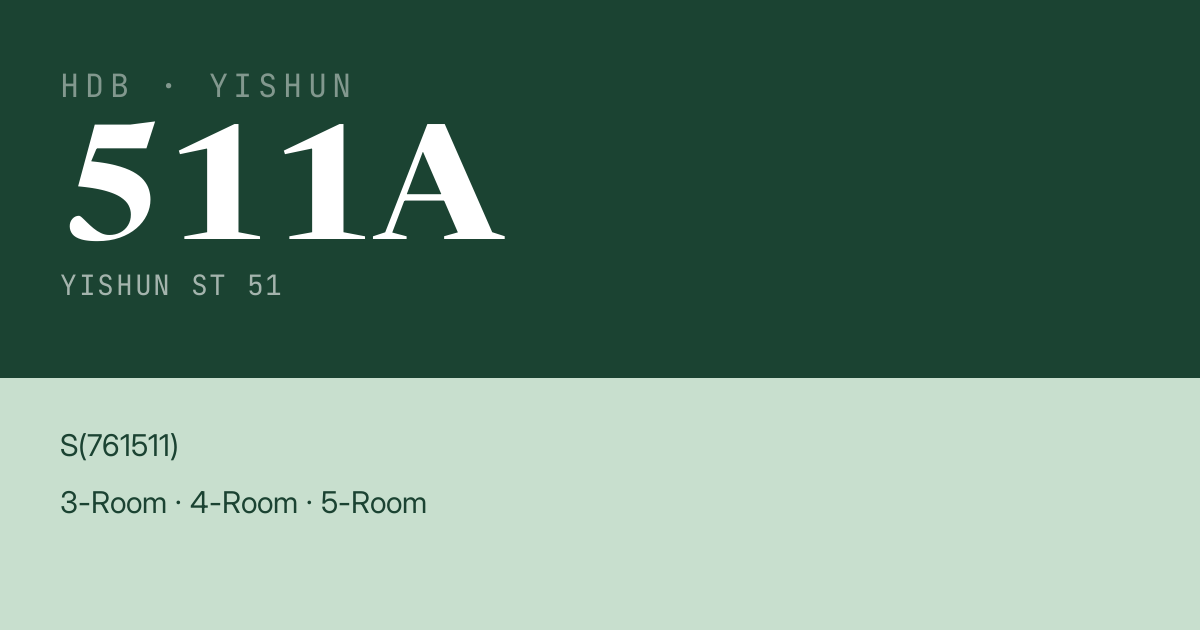 Blk 511A Yishun St 51 HDB Resale | Price, Transactions & Rental Data