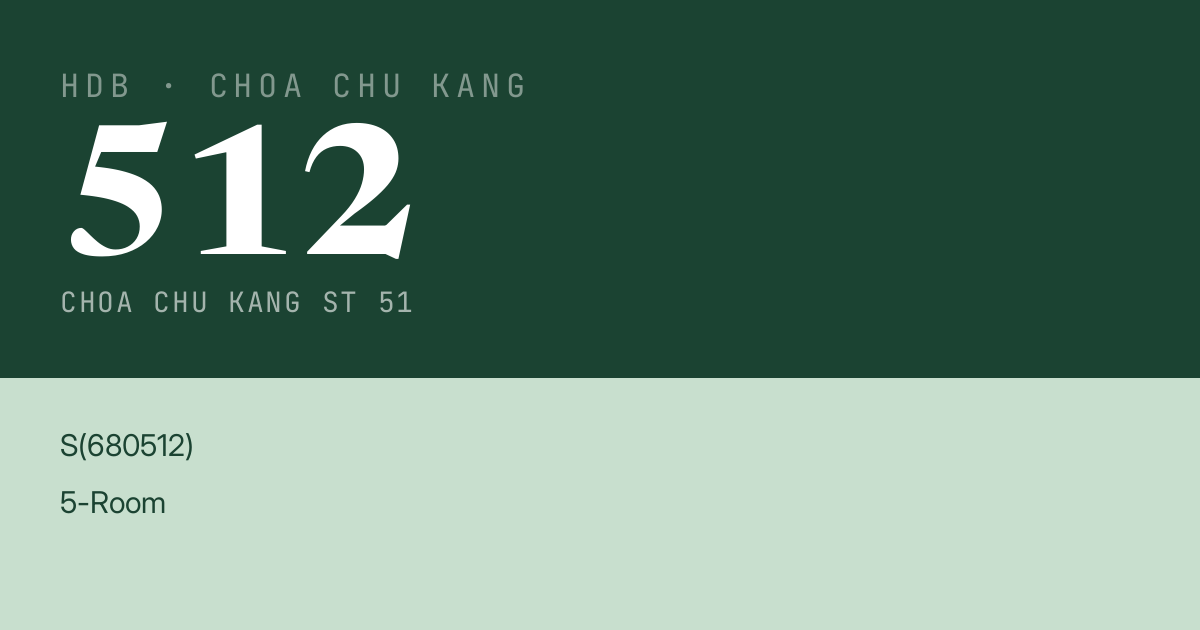 Blk 512 Choa Chu Kang St 51 HDB Resale | Price, Transactions & Rental Data
