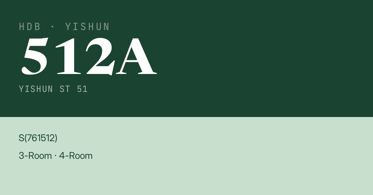 Blk 512A Yishun St 51 HDB Resale | Price, Transactions & Rental Data