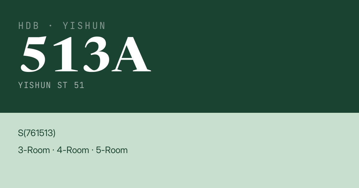 Blk 513A Yishun St 51 HDB Resale | Price, Transactions & Rental Data