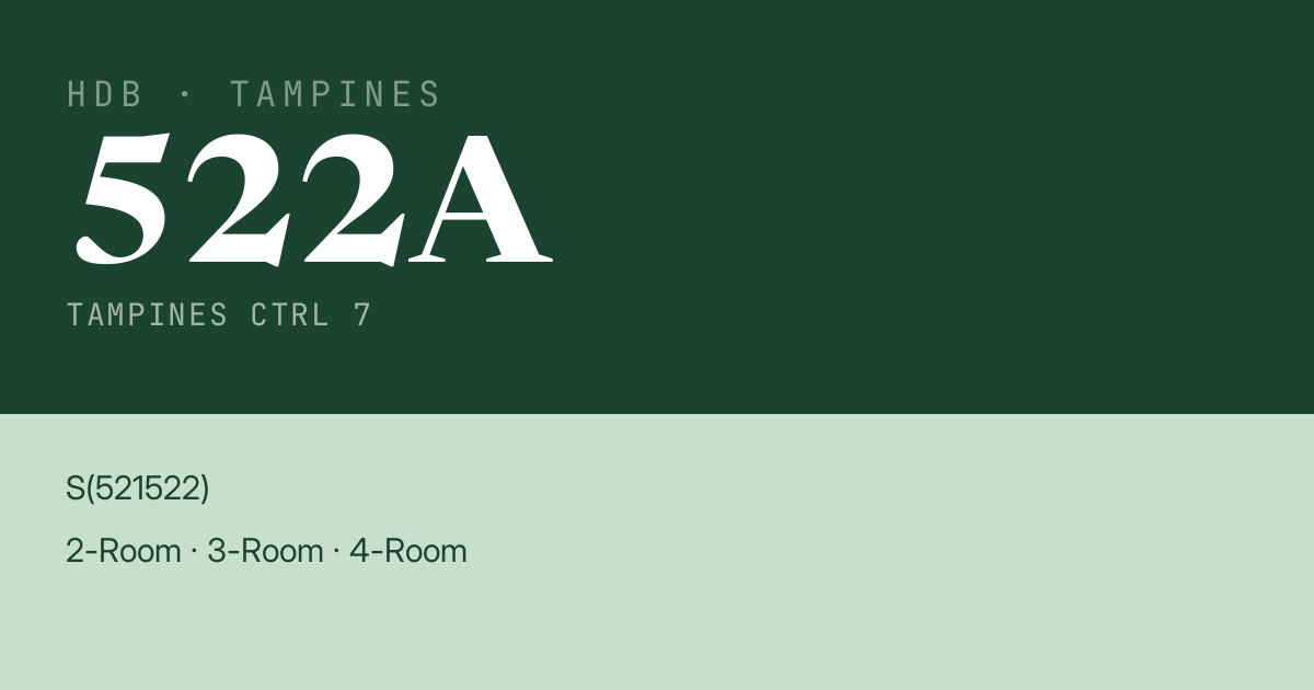Blk 522A Tampines Ctrl 7 HDB Resale | Price, Transactions & Rental Data