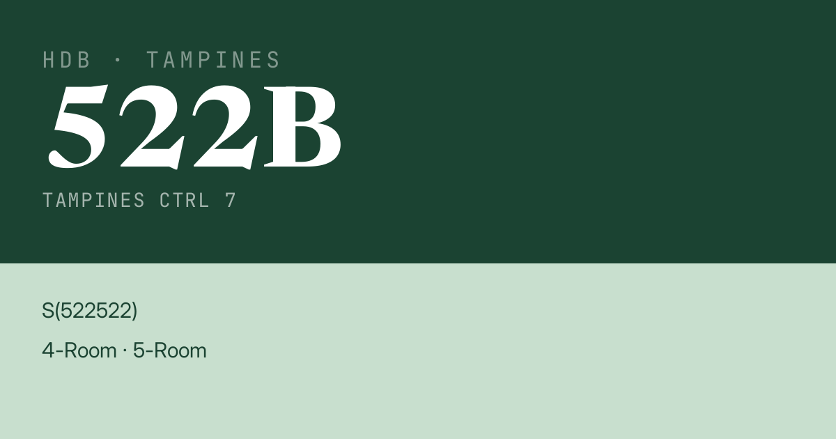 Blk 522B Tampines Ctrl 7 HDB Resale | Price, Transactions & Rental Data