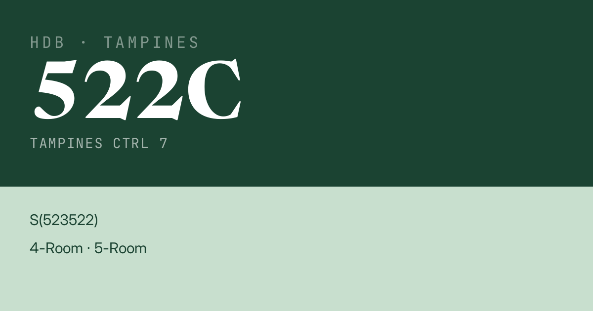 Blk 522C Tampines Ctrl 7 HDB Resale | Price, Transactions & Rental Data