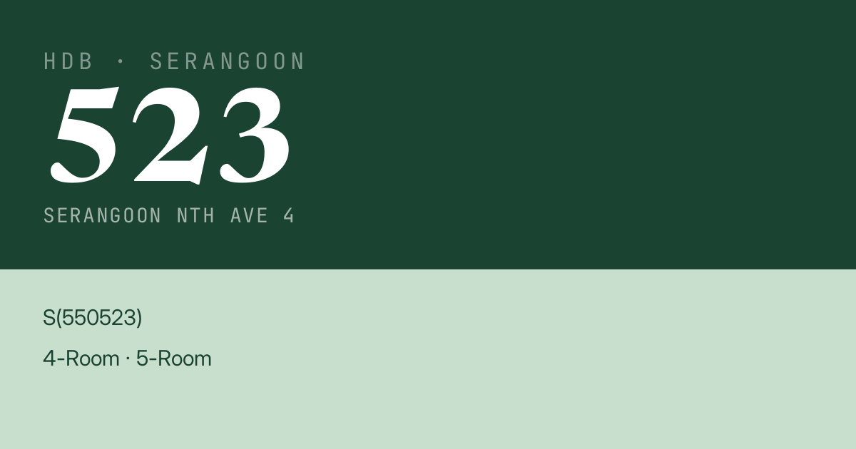 Blk 523 Serangoon Nth Ave 4 HDB Resale | Price, Transactions & Rental Data