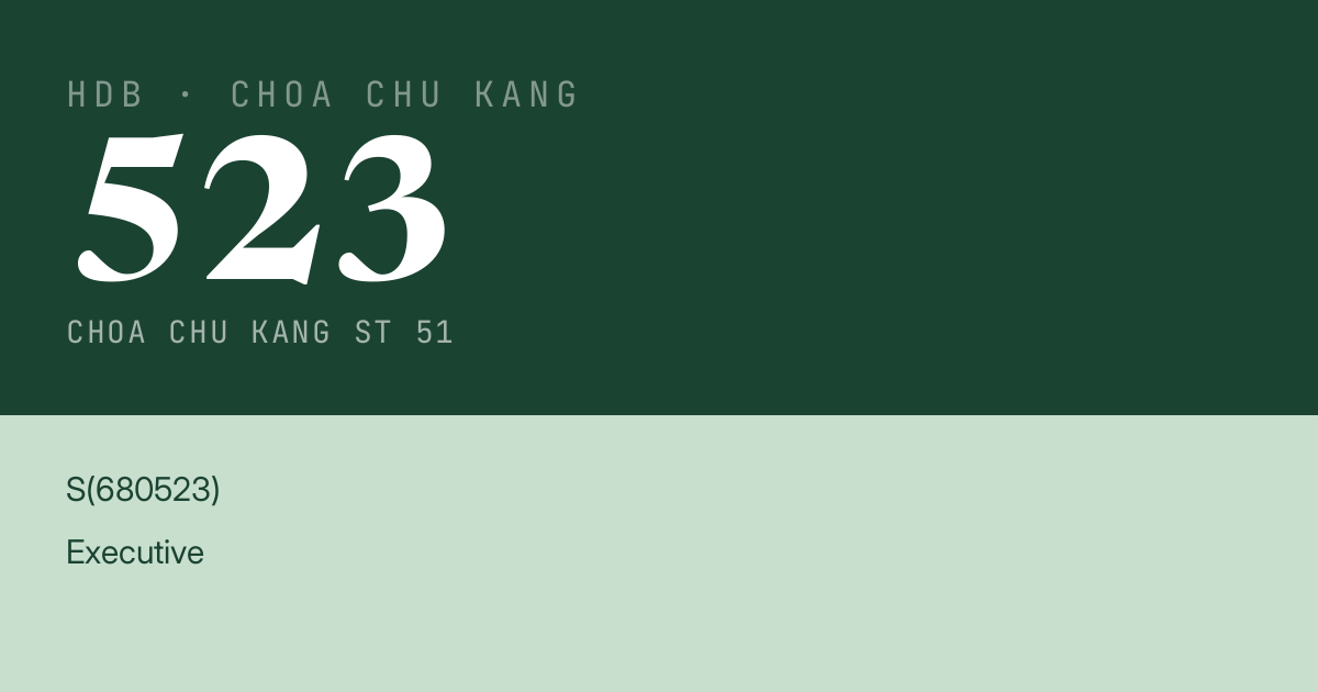 Blk 523 Choa Chu Kang St 51 HDB Resale | Price, Transactions & Rental Data