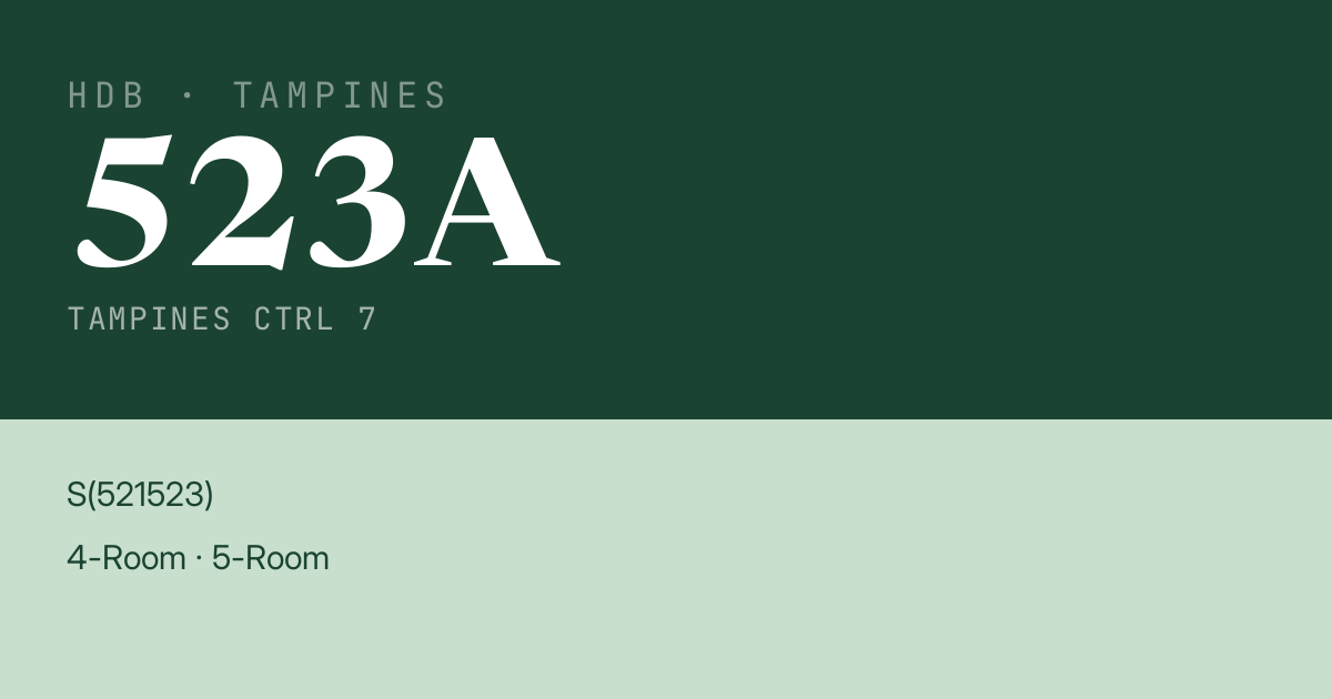 Blk 523A Tampines Ctrl 7 HDB Resale | Price, Transactions & Rental Data