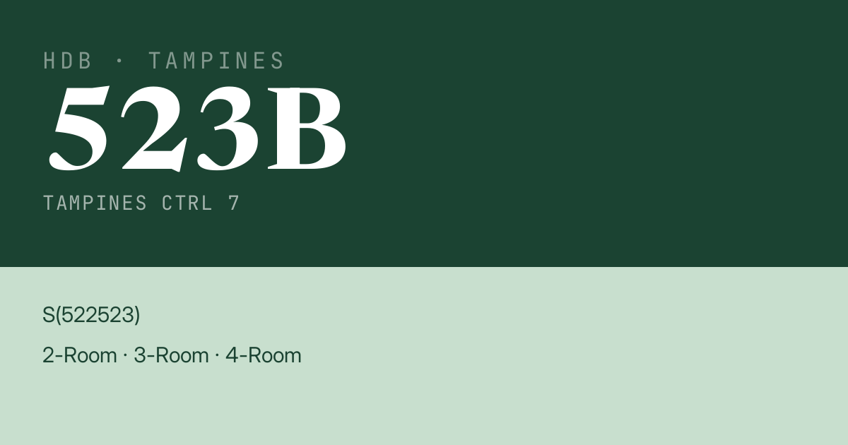 Blk 523B Tampines Ctrl 7 HDB Resale | Price, Transactions & Rental Data