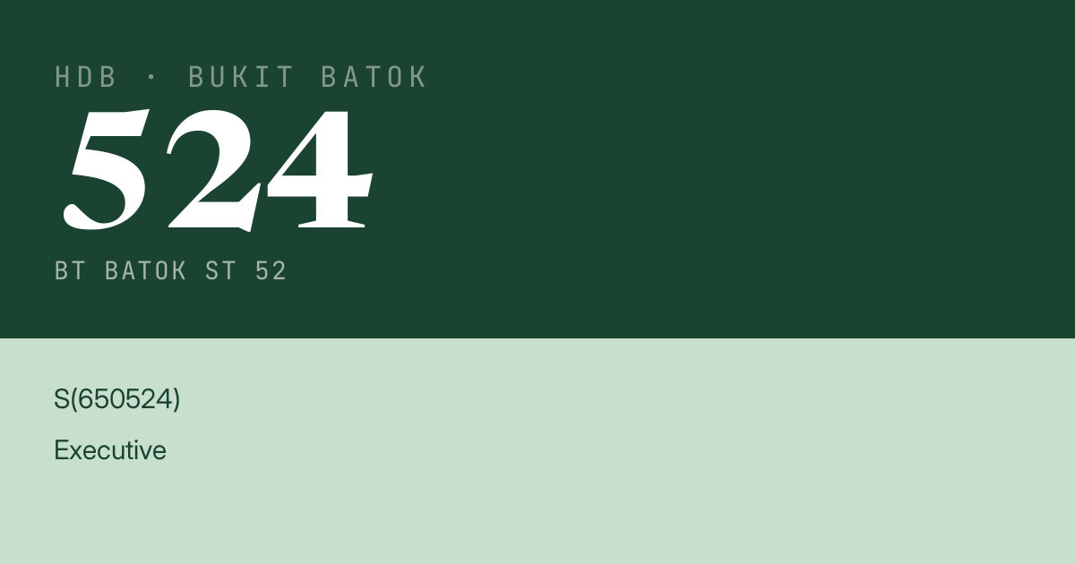 Blk 524 Bt Batok St 52 HDB Resale | Price, Transactions & Rental Data