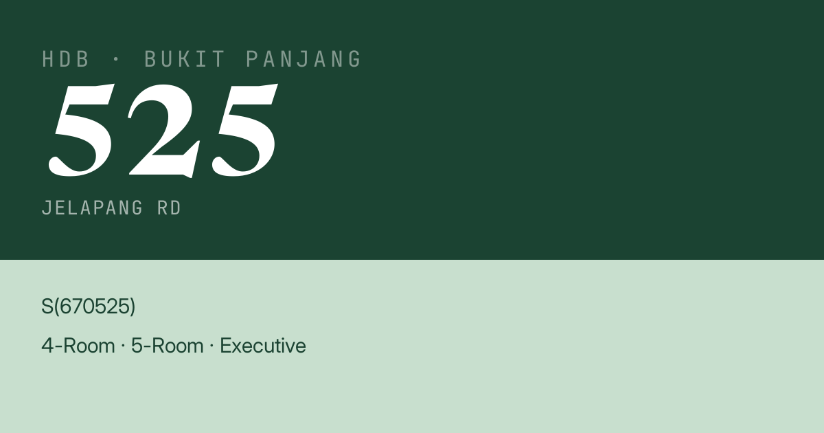 Blk 525 Jelapang Rd HDB Resale | Price, Transactions & Rental Data