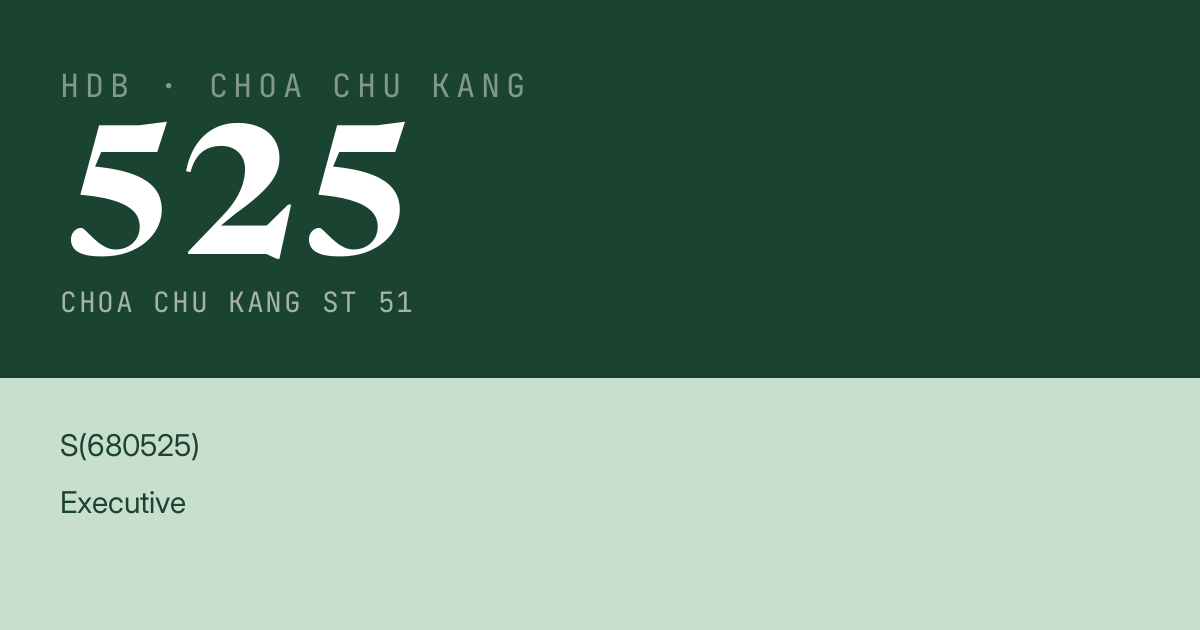 Blk 525 Choa Chu Kang St 51 HDB Resale | Price, Transactions & Rental Data