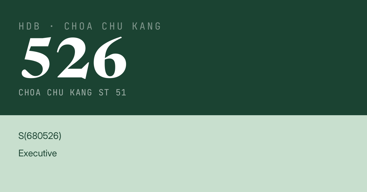 Blk 526 Choa Chu Kang St 51 HDB Resale | Price, Transactions & Rental Data