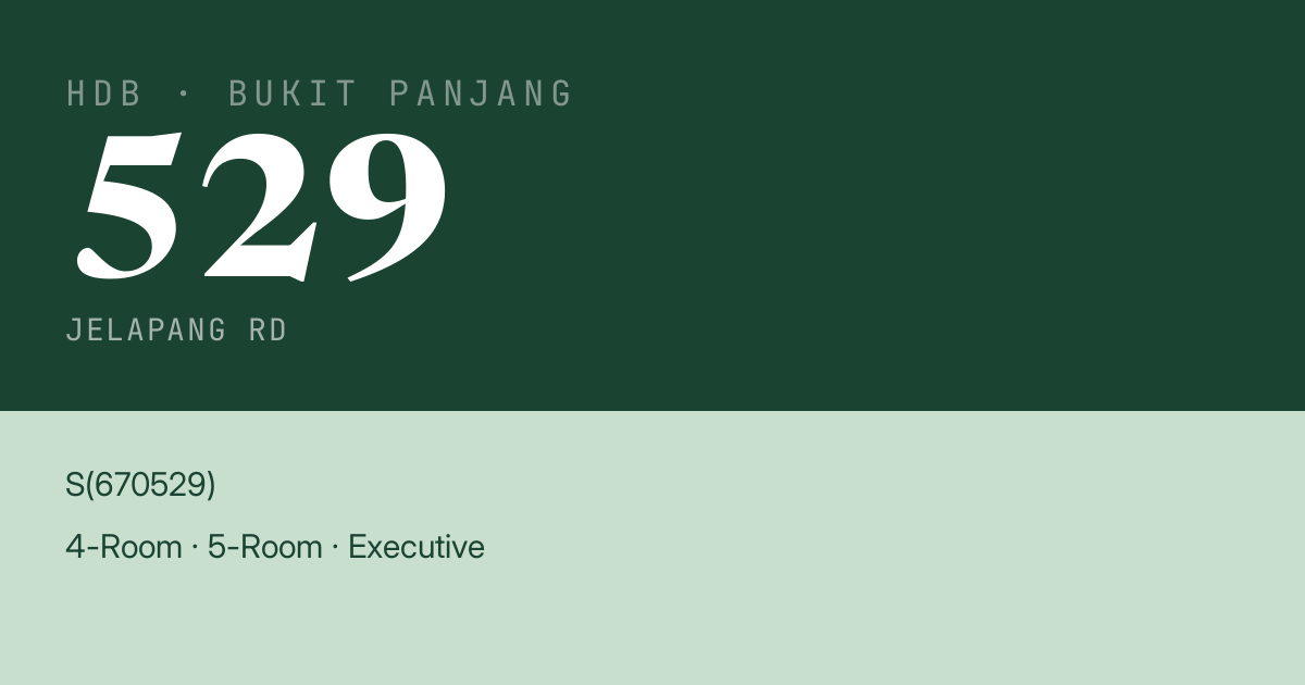 Blk 529 Jelapang Rd HDB Resale | Price, Transactions & Rental Data