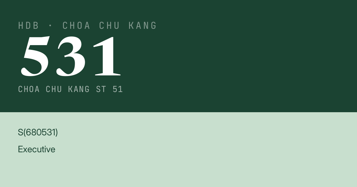 Blk 531 Choa Chu Kang St 51 HDB Resale | Price, Transactions & Rental Data