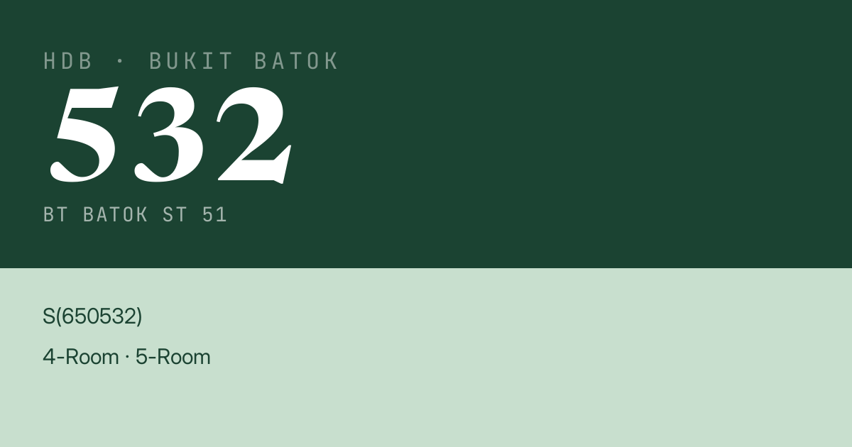 Blk 532 Bt Batok St 51 HDB Resale | Price, Transactions & Rental Data