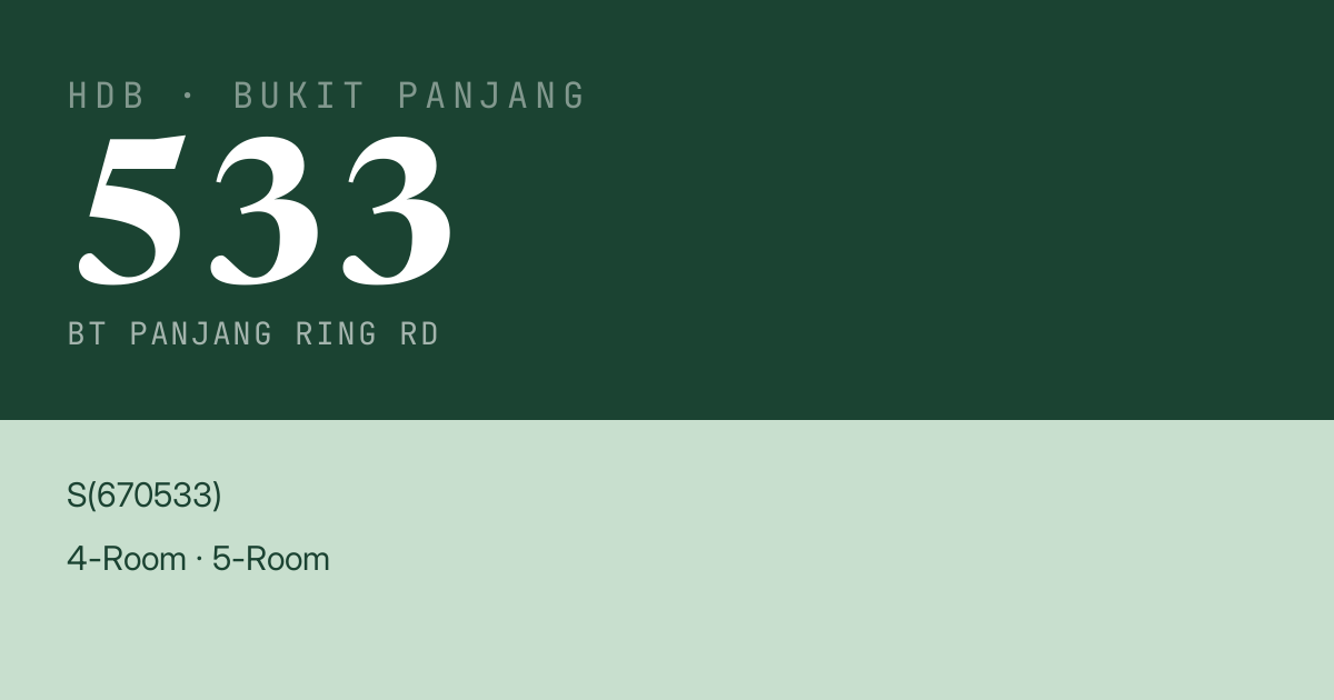 Blk 533 Bt Panjang Ring Rd HDB Resale | Price, Transactions & Rental Data