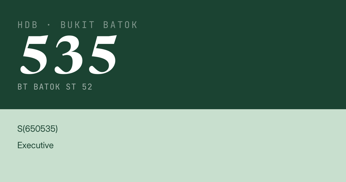 Blk 535 Bt Batok St 52 HDB Resale | Price, Transactions & Rental Data
