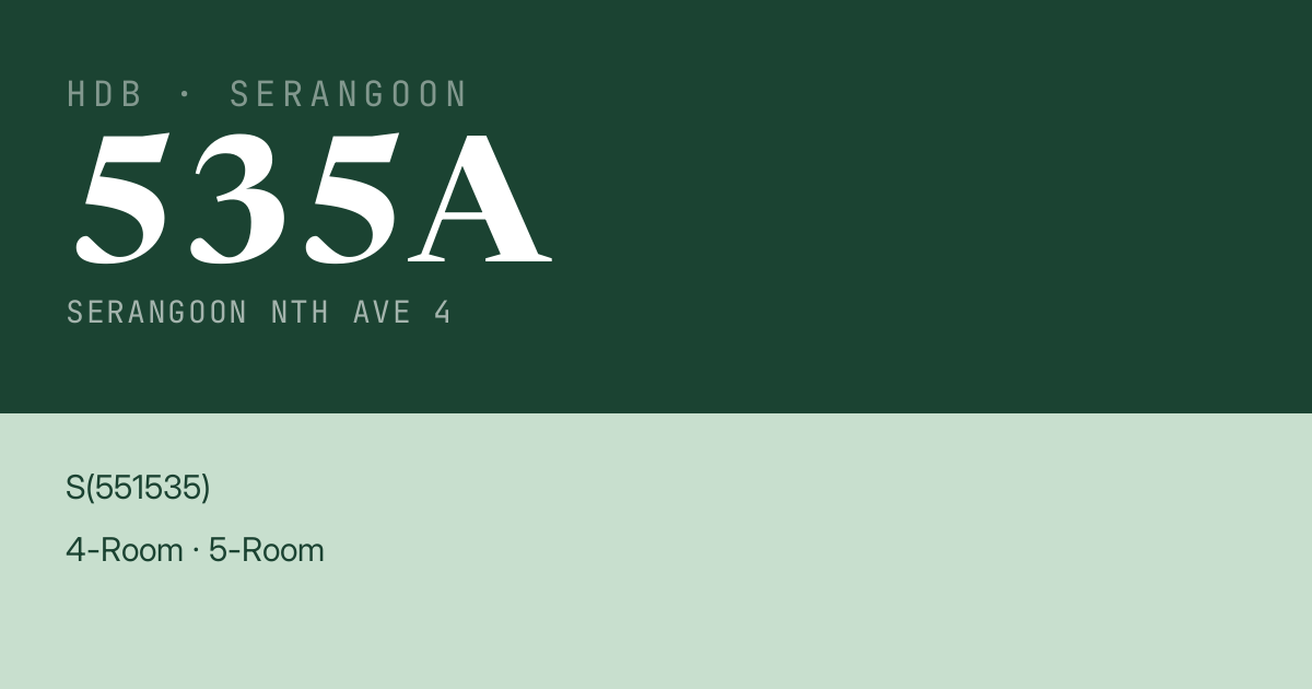 Blk 535A Serangoon Nth Ave 4 HDB Resale | Price, Transactions & Rental Data
