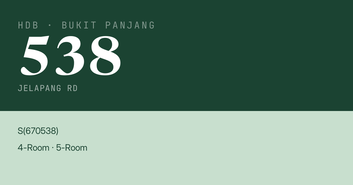 Blk 538 Jelapang Rd HDB Resale | Price, Transactions & Rental Data