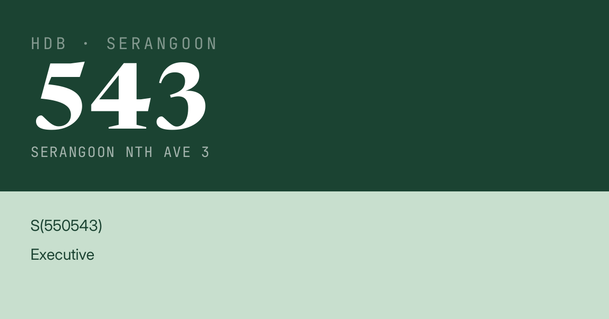 Blk 543 Serangoon Nth Ave 3 HDB Resale | Price, Transactions & Rental Data