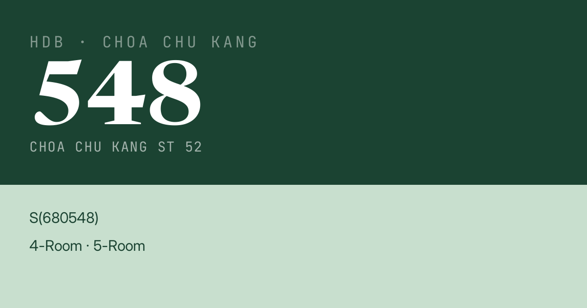 Blk 548 Choa Chu Kang St 52 HDB Resale | Price, Transactions & Rental Data