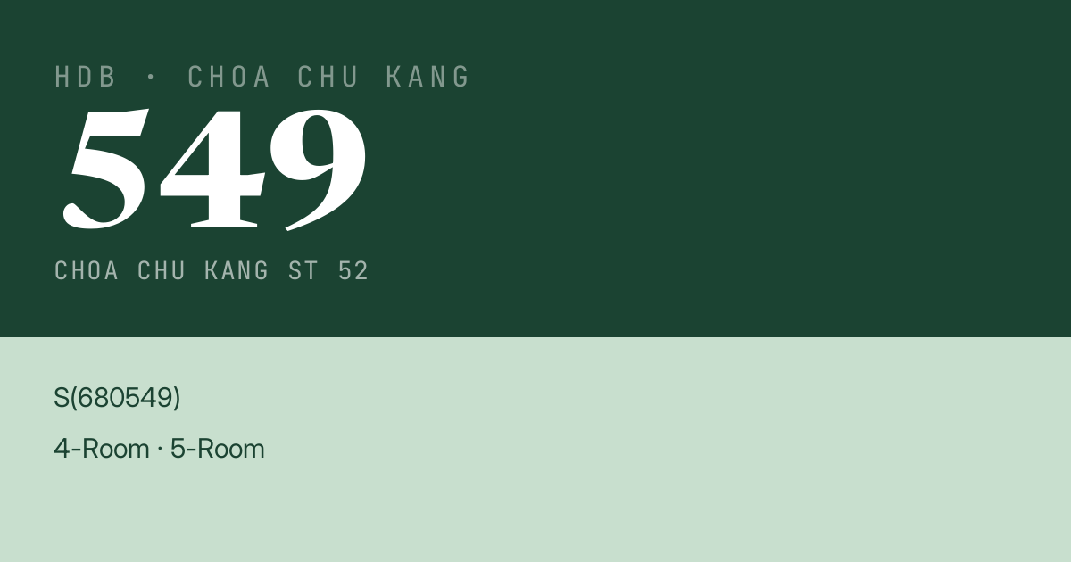 Blk 549 Choa Chu Kang St 52 HDB Resale | Price, Transactions & Rental Data