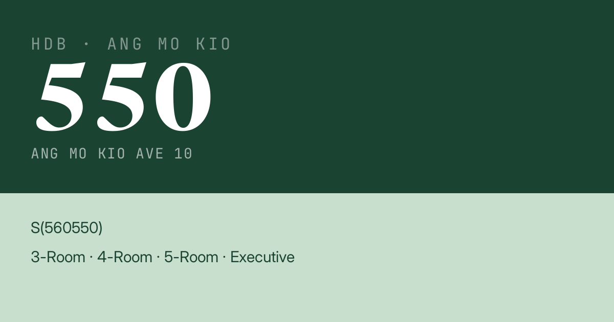 Blk 550 Ang Mo Kio Ave 10 HDB Resale | Price, Transactions & Rental Data