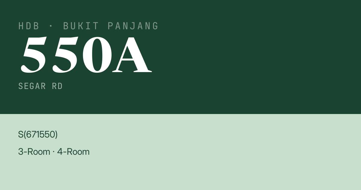 Blk 550A Segar Rd HDB Resale | Price, Transactions & Rental Data