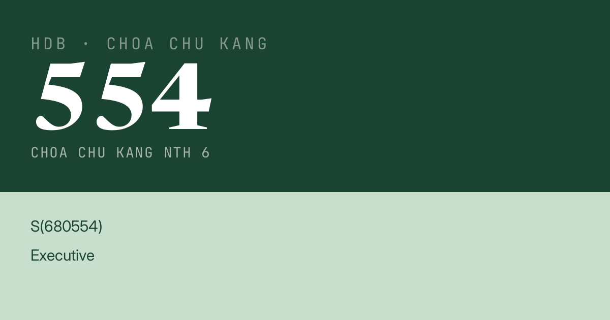 Blk 554 Choa Chu Kang Nth 6 HDB Resale | Price, Transactions & Rental Data