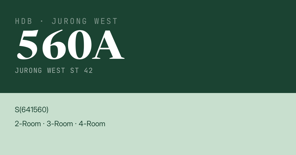 Blk 560A Jurong West St 42 HDB Resale | Price, Transactions & Rental Data