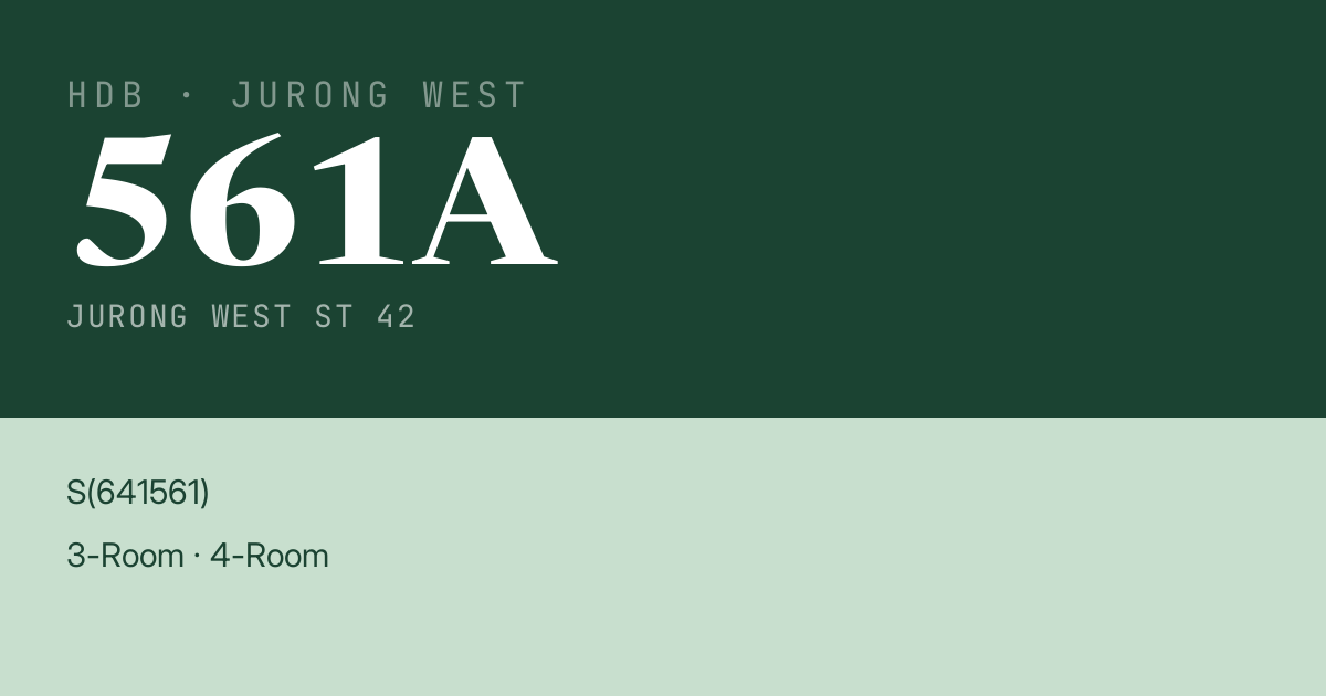 Blk 561A Jurong West St 42 HDB Resale | Price, Transactions & Rental Data