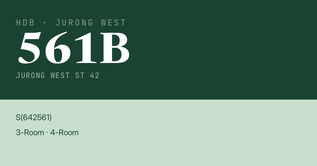 Blk 561B Jurong West St 42 HDB Resale | Price, Transactions & Rental Data