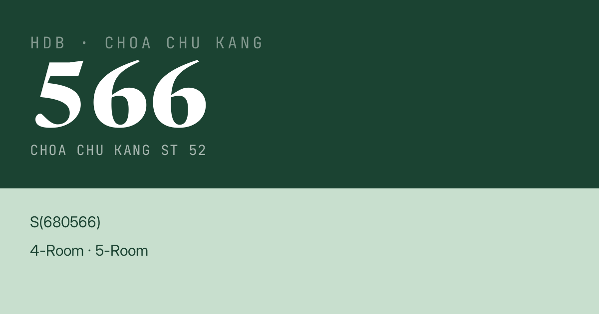 Blk 566 Choa Chu Kang St 52 HDB Resale | Price, Transactions & Rental Data