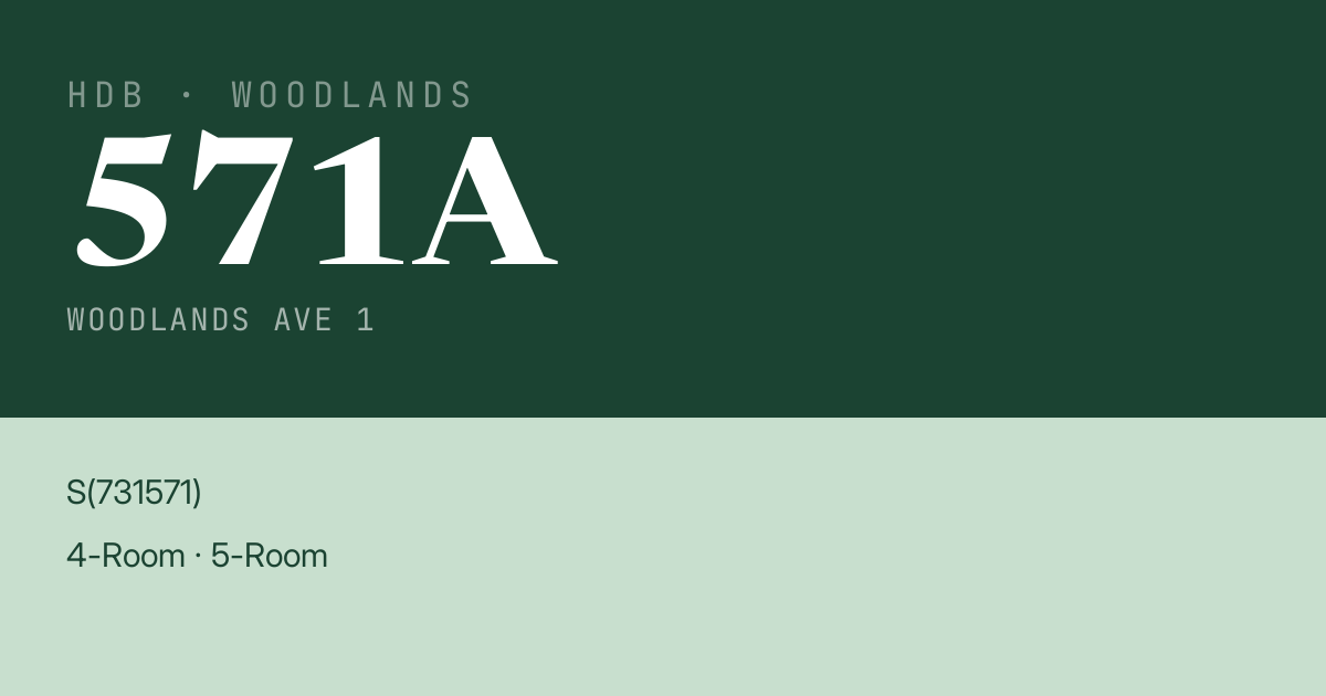 Blk 571A Woodlands Ave 1 HDB Resale | Price, Transactions & Rental Data