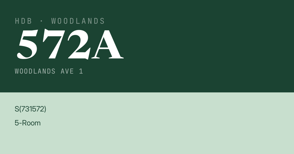 Blk 572A Woodlands Ave 1 HDB Resale | Price, Transactions & Rental Data