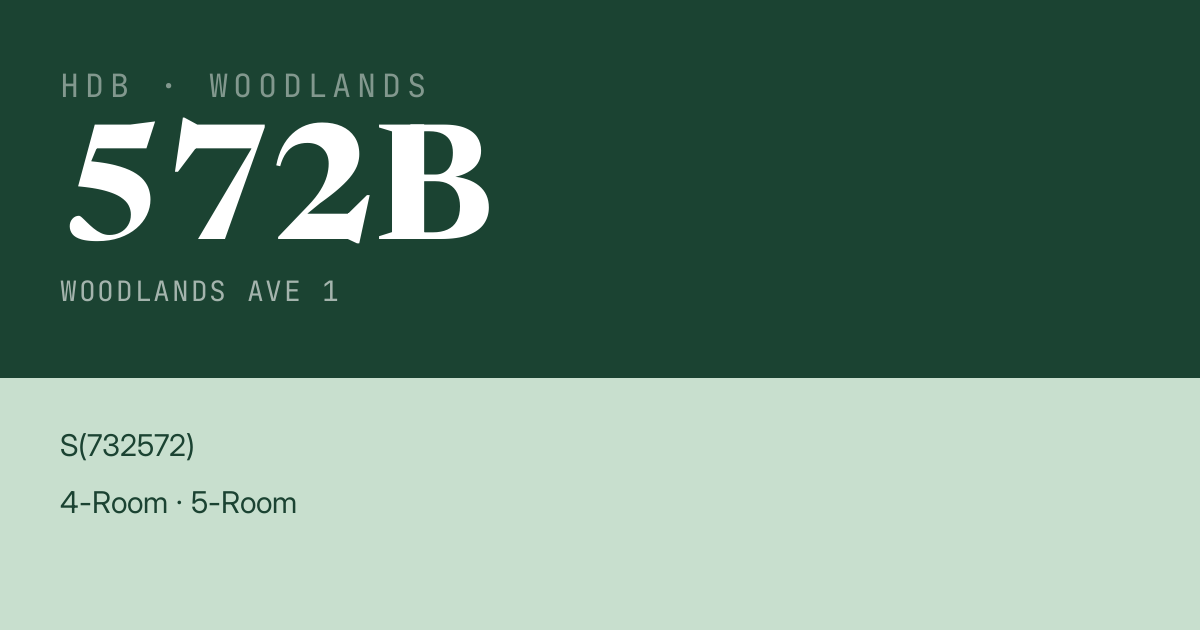 Blk 572B Woodlands Ave 1 HDB Resale | Price, Transactions & Rental Data