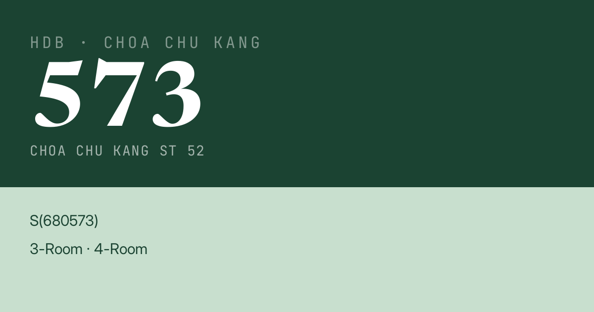Blk 573 Choa Chu Kang St 52 HDB Resale | Price, Transactions & Rental Data