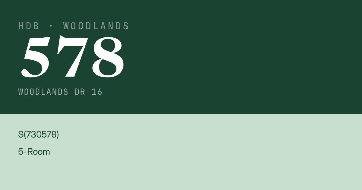 Blk 578 Woodlands Dr 16 HDB Resale | Price, Transactions & Rental Data