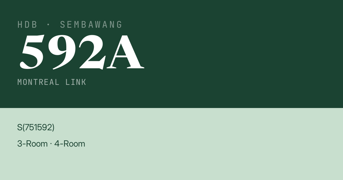 Blk 592A Montreal Link HDB Resale | Price, Transactions & Rental Data