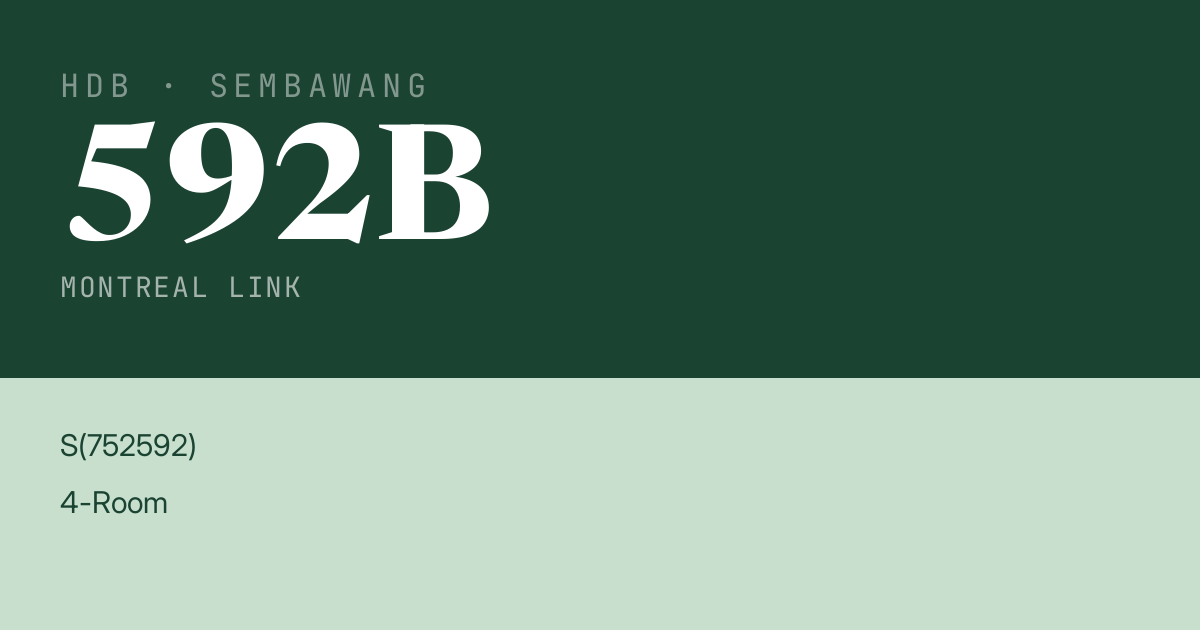 Blk 592B Montreal Link HDB Resale | Price, Transactions & Rental Data